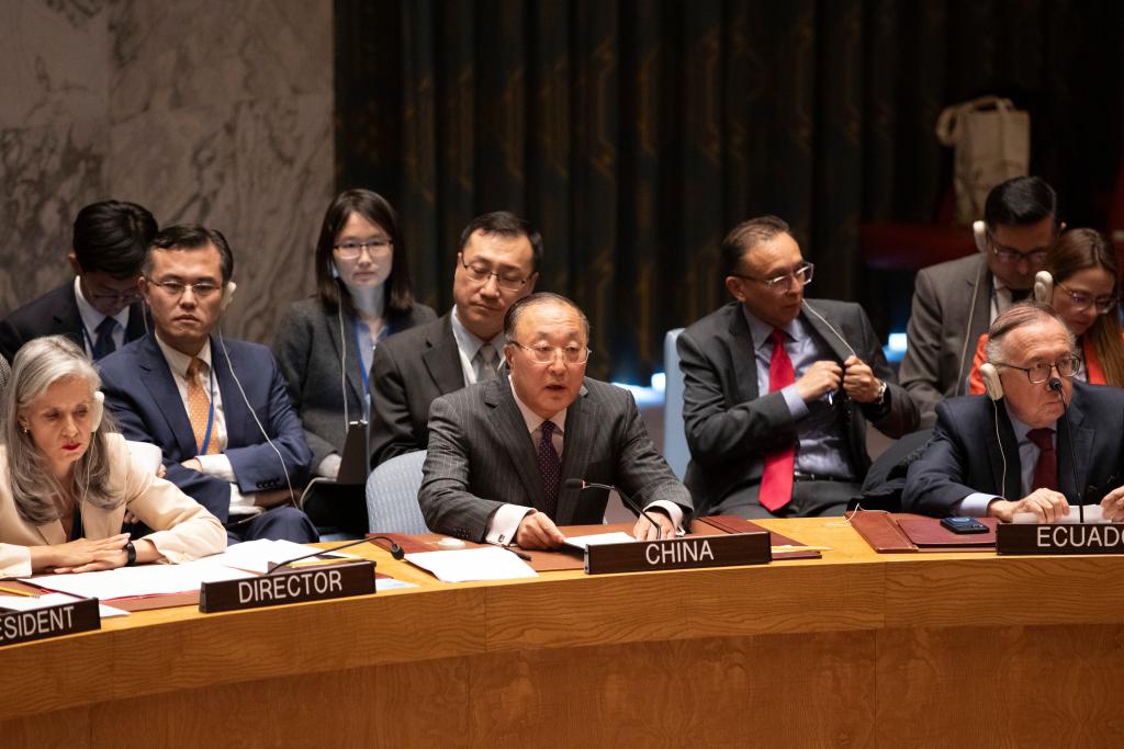 中方否決安理會涉巴以局勢決議草案，指草案背離聯合國決議精神