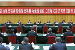 趙樂際出席“弘揚憲法精神，加強憲法實施，為強國建設、民族復興提供憲法保障”座談會并講話