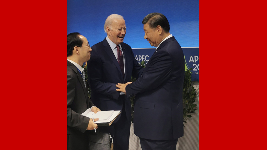 APEC會議結束時，拜登總統與習主席話別