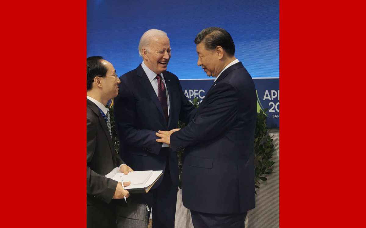 APEC會議結束時，拜登總統與習主席話別